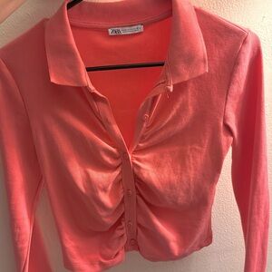 cute short salmon sweater